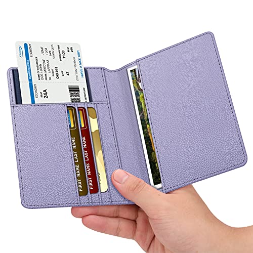 Image of FINTIE Passport Holder, Slim Travel Wallet RFID Blocking Card Case Cover Passport Cover Protector Essentials with Credit Card Slots for Women /Men | Slim
