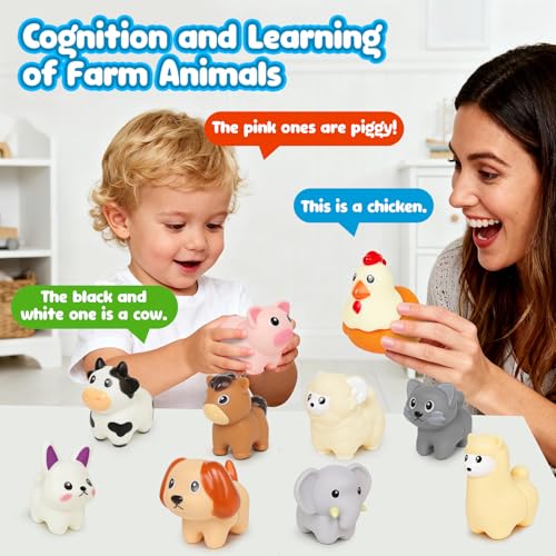 Image of Montessori Farm Animals for Toddlers 18+Month,Early Educational Little People Animals Figurines Learning Fine Motor Matching Games Easter Basket Stuffers Gift for Boys Girls