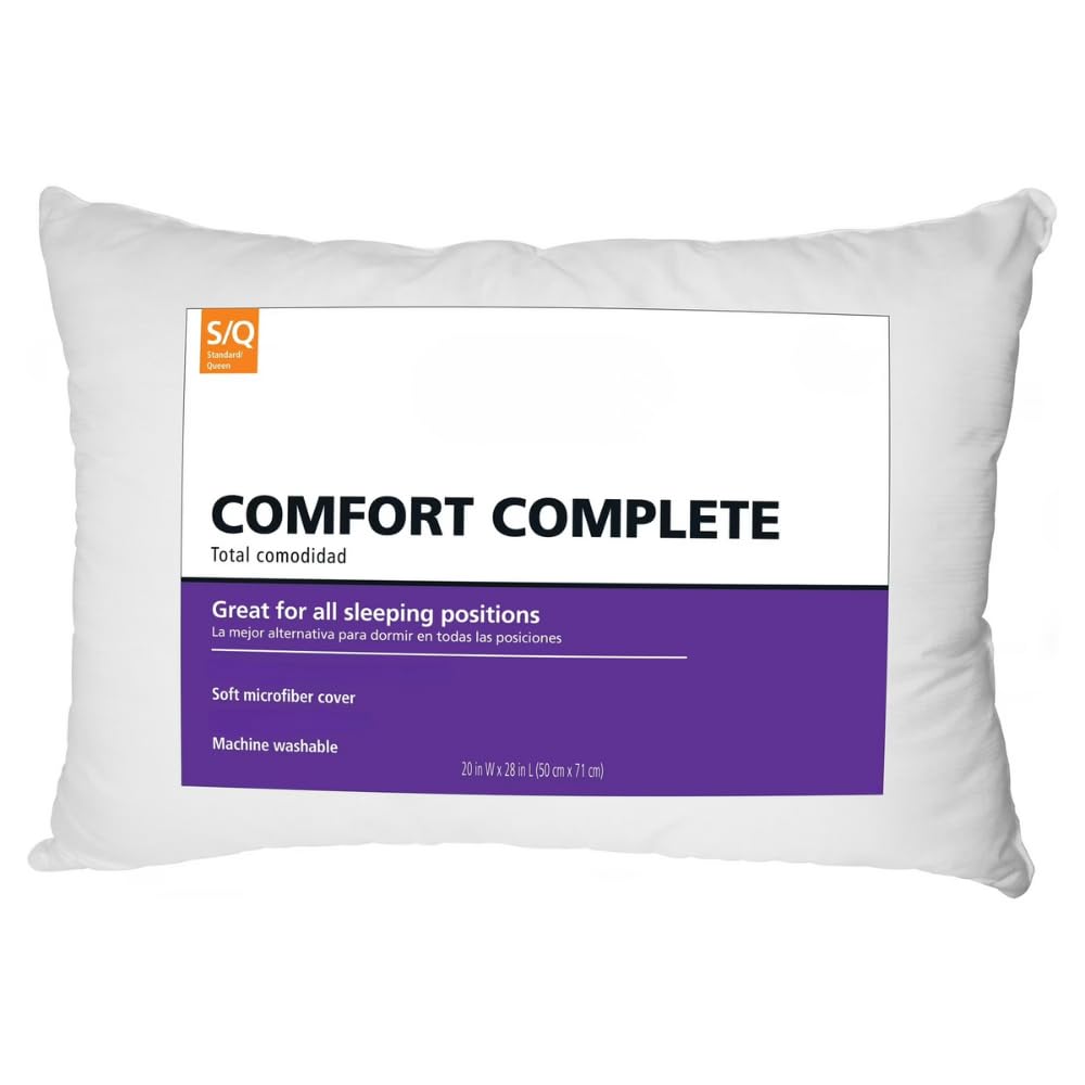 Comfort Bed Pillow for Sleeping Standard Queen Size Soft Fabric Pillow for Home and Guest Use Simple Design