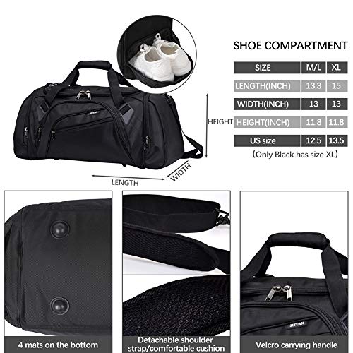 Mens Travel Bag,SIYUAN Gym Bag for Men Sports Duffel with Shoe Compartment, Water Resistant Durable Workout Bag 54L 19 Inches Length,Royalblue,Large