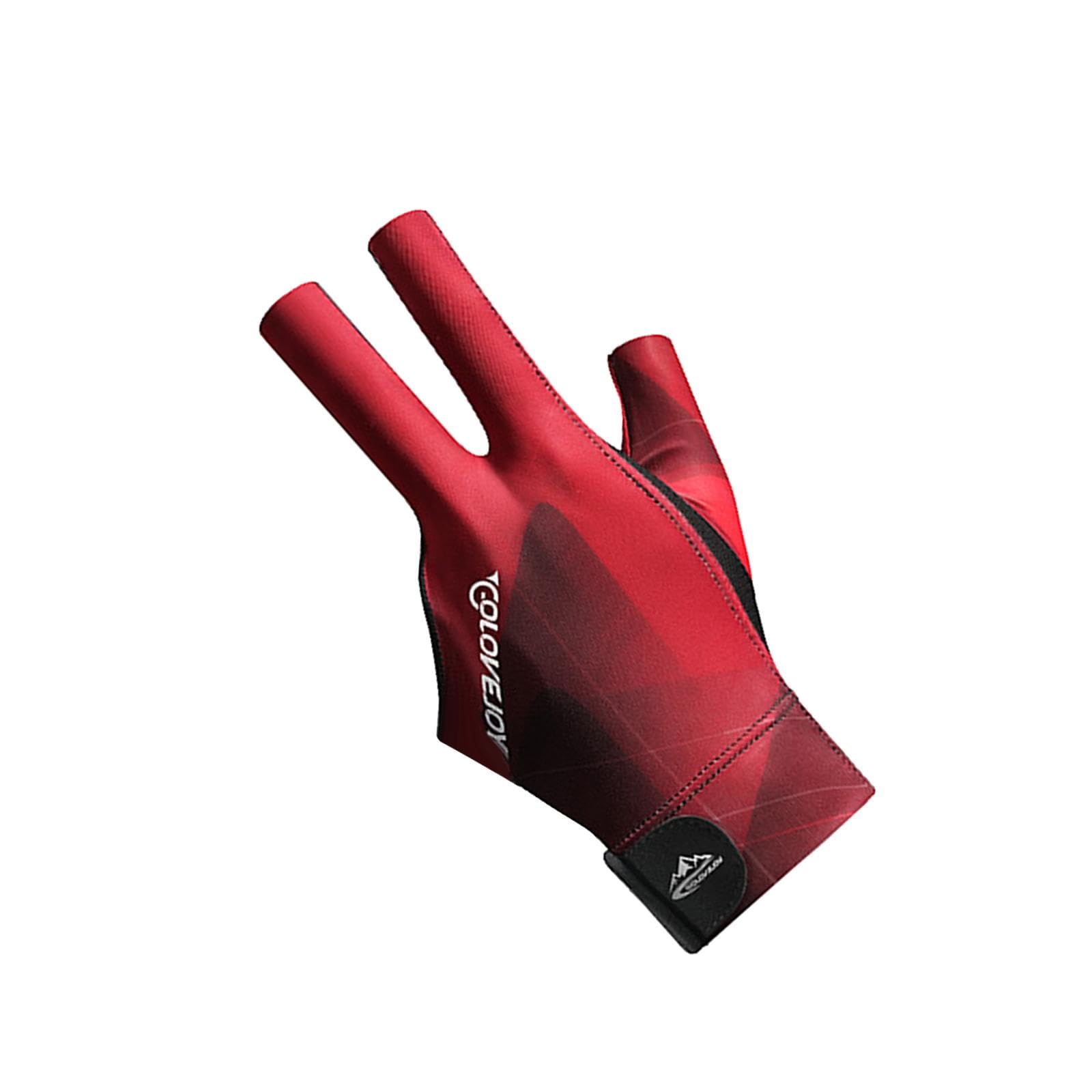 LOOM TREE® Three Fingers Gloves Left Hand Anti Slip Elastic Pool Cue Mitts Black Red| Other Sporting Goods-picture-11