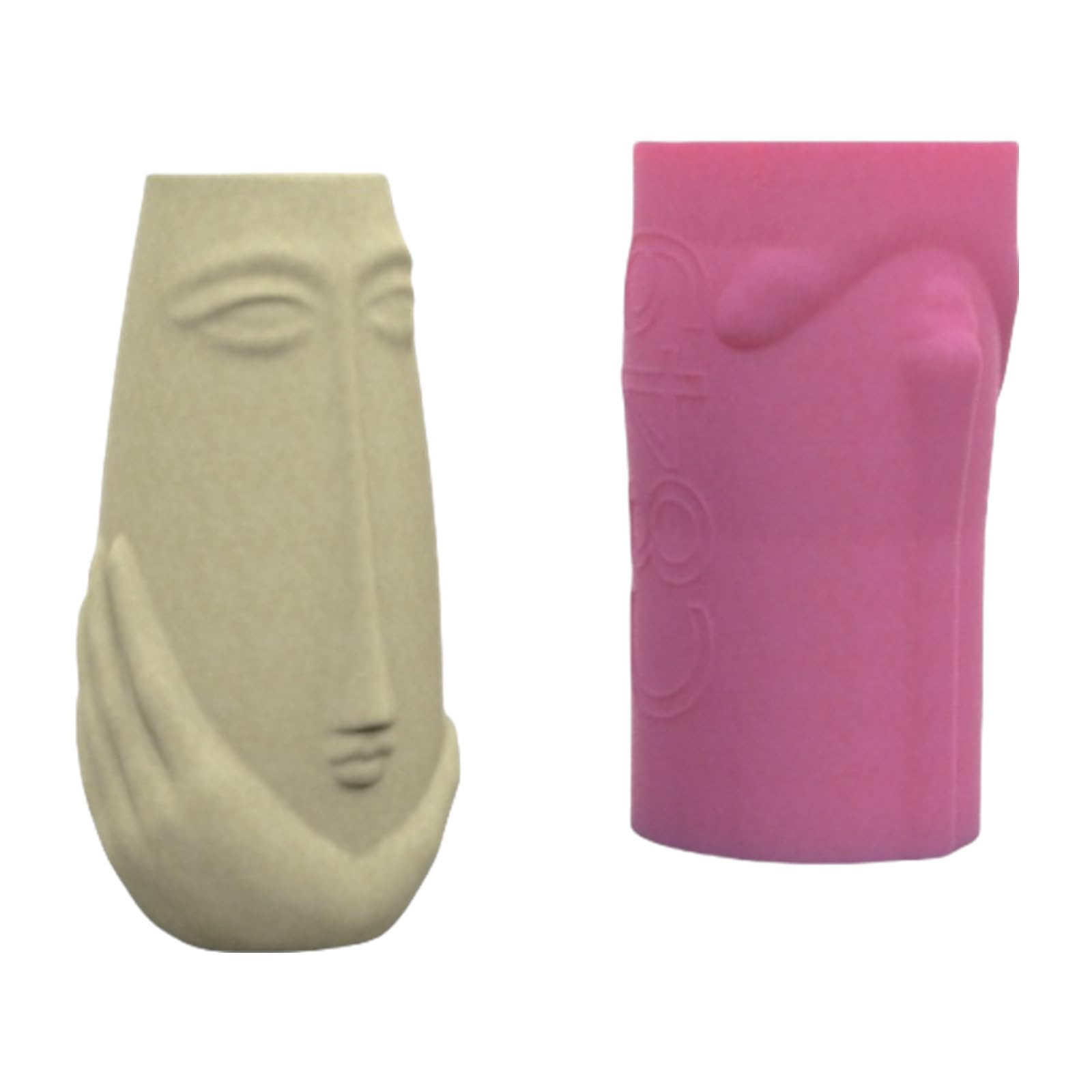 Moldes de maceta, cara humana, textura de silicona | Textura de silicona flexible, adecuada para hacer jarrones de flores, macetas, formas ornamentales para