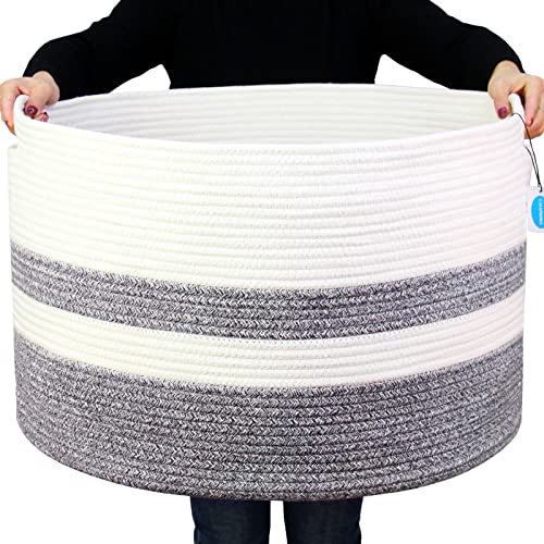 Casaphoria XXXLarge Cotton Rope Basket for Living Room - Woven