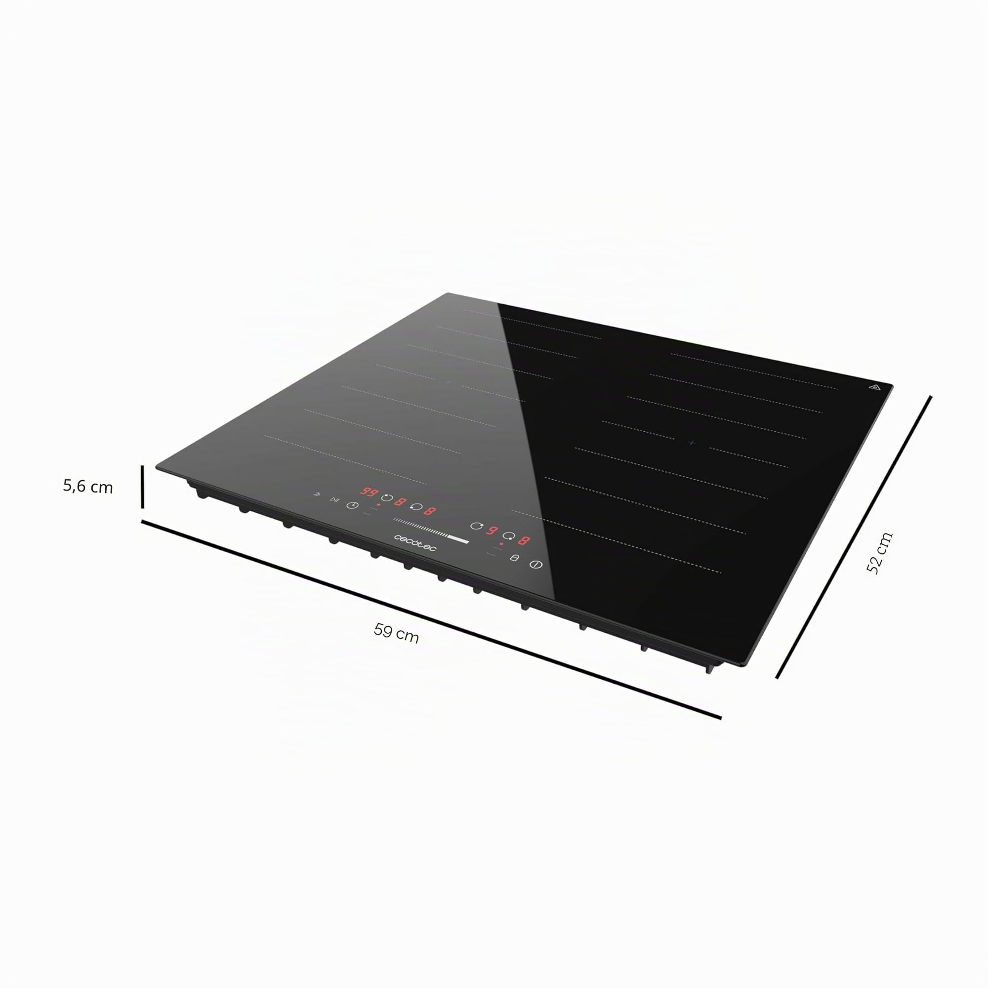Cecotec Placa de Inducción 2 Zonas Flex Bolero Squad 4001 Flex. 7200W, 9 Niveles, Bajo Consumo, Temporizador, Booster Function, Control Táctil, Bloqueo para Niños, Stop&Go