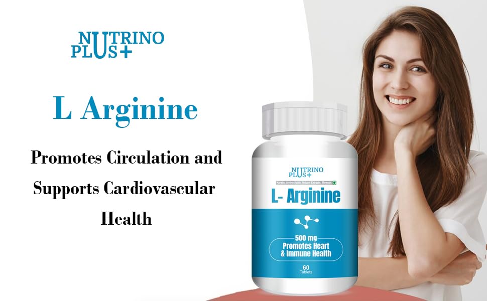 Image of L-Arginine 500mg Supplement - Amino Acid Tablets for Men & Women | Supports Circulation & Cardiovascular Health | 120 Tablets | Non-GMO, Gluten Free, USA Formulated