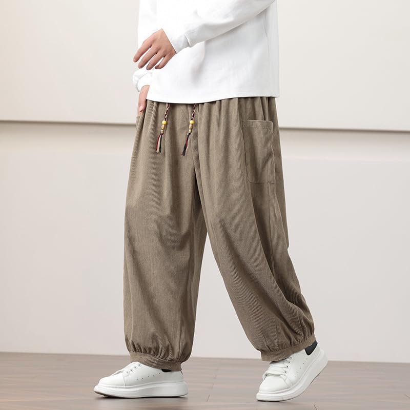 GUOYUXIAO Men's Pants Autumn Winter Ankle-Length Embroidery Trouser3