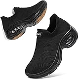  Sixspace Damen Sneaker Turnschuhe Atmungsaktiv Laufschuhe Leichtgewichts Walkingschuhe Sportschuhe Freizeitschuhe Straßenlaufschuhe Trainer für Outdoor Fitness Gym(Schwarz,39 EU)