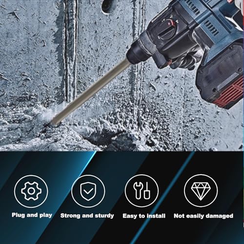 Image of Pneumatic Chisel 3 /8 inch x 18 inch Point Tip Round Taper Punch and Air Cold Chisel, 0.401 Inch Shank Air Tool Suitable for Air Hammer, Cr-Mo Alloy Steel