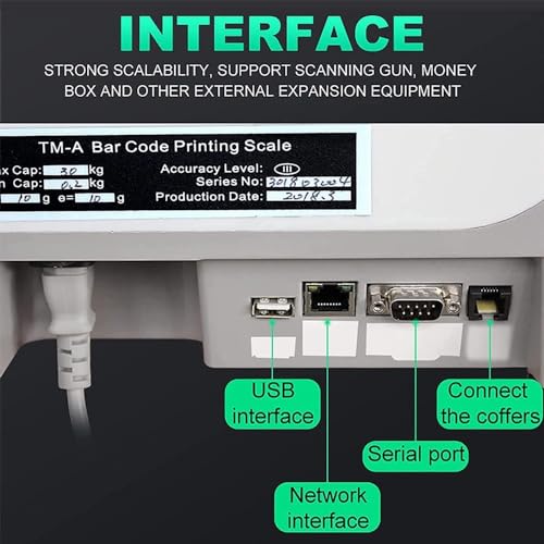 Báscula electrónica con impresora térmica y doble display 30kg miniatura 3