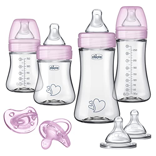 Chicco Duo Newborn Hybrid Baby Bottle Starter Gift Set with Invinci-Glass Inside and Plastic Outside...