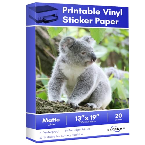Elygrap13x19 inch Matte White Printable Vinyl Sticker Paper by elygrap - Used condition - US$28.49