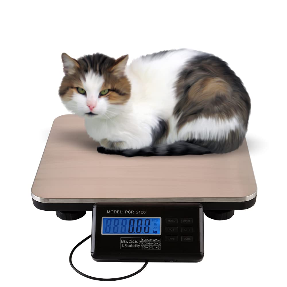 300Kg Multifunktionale Tierwaage Digital mit LCD Display, Veterinärwaage Haustierwaage für Hunden Katzen