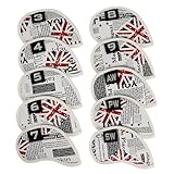 HVRFJXI 10 fundas protectoras para cabeza de palo de golf, impermeables, de piel sintética, fundas para cabeza de palo de golf, fundas para cabeza de palo de golf