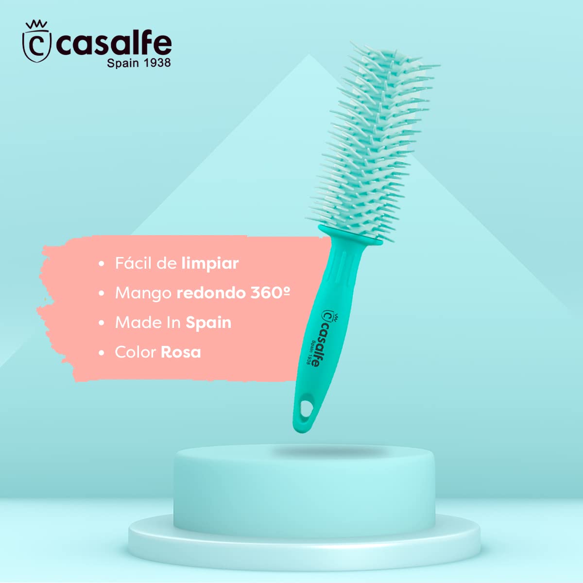 Casalfe Pro Curly Brush - No Pull Brush for Curly/Rebel Hair - Nano Textured Picks - Prevents Hair Breakage - Tiffanys Color - Image 4