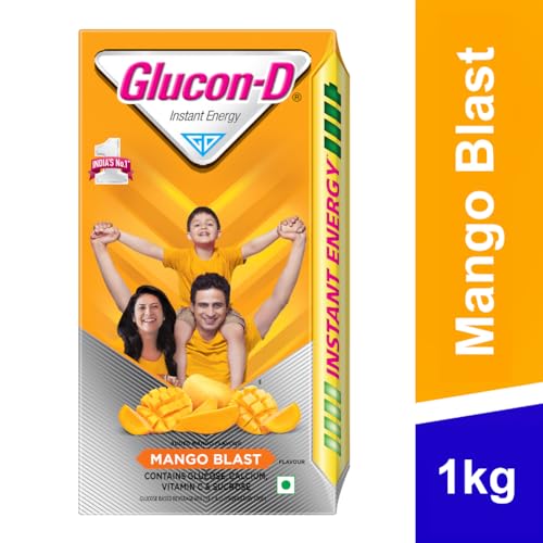 Image of Glucon-D Mango Blast Glucose Powder, 1Kg & & Complan Nutrition Drink for Children, Royale Chocolate Flavour, 500 gm