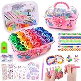 Bracelet Making Kit Girls Toys age 6-8, Arts and Crafts for Kids ages 8-12, Crafts for girls Weaving Loom Bracelet Maker 1000+ Cloth Rubber Band Fabric Loops, Christmas Birthday Gifts for Kids 6-12