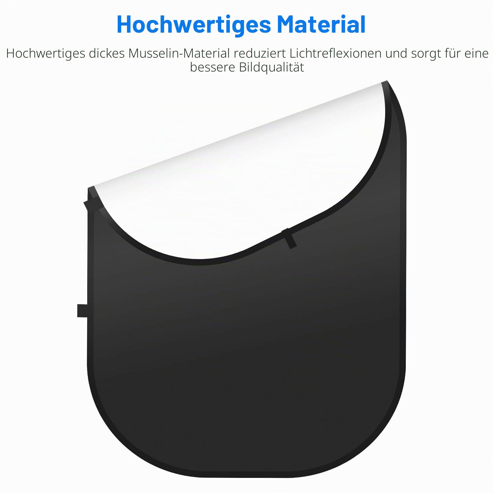 NEEWER Chromakey Hintergründe, doppelseitiger schwarzer weißer Bildschirm | 2 in 1 wendbar Falthintergrund Background für Fotografie, Gaming und Live Streaming, 5'x6,6'/1,5mx2m, Schwarz/Weiß