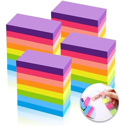 Sticky Notes, 1600 Blatt Elbstklebende Haftnotizzettel, Bunte Klebezettel, Notizblöcke, Selbstklebende Notizzettel für Büro Schule Zuhause(76mm x 26mm) Cover