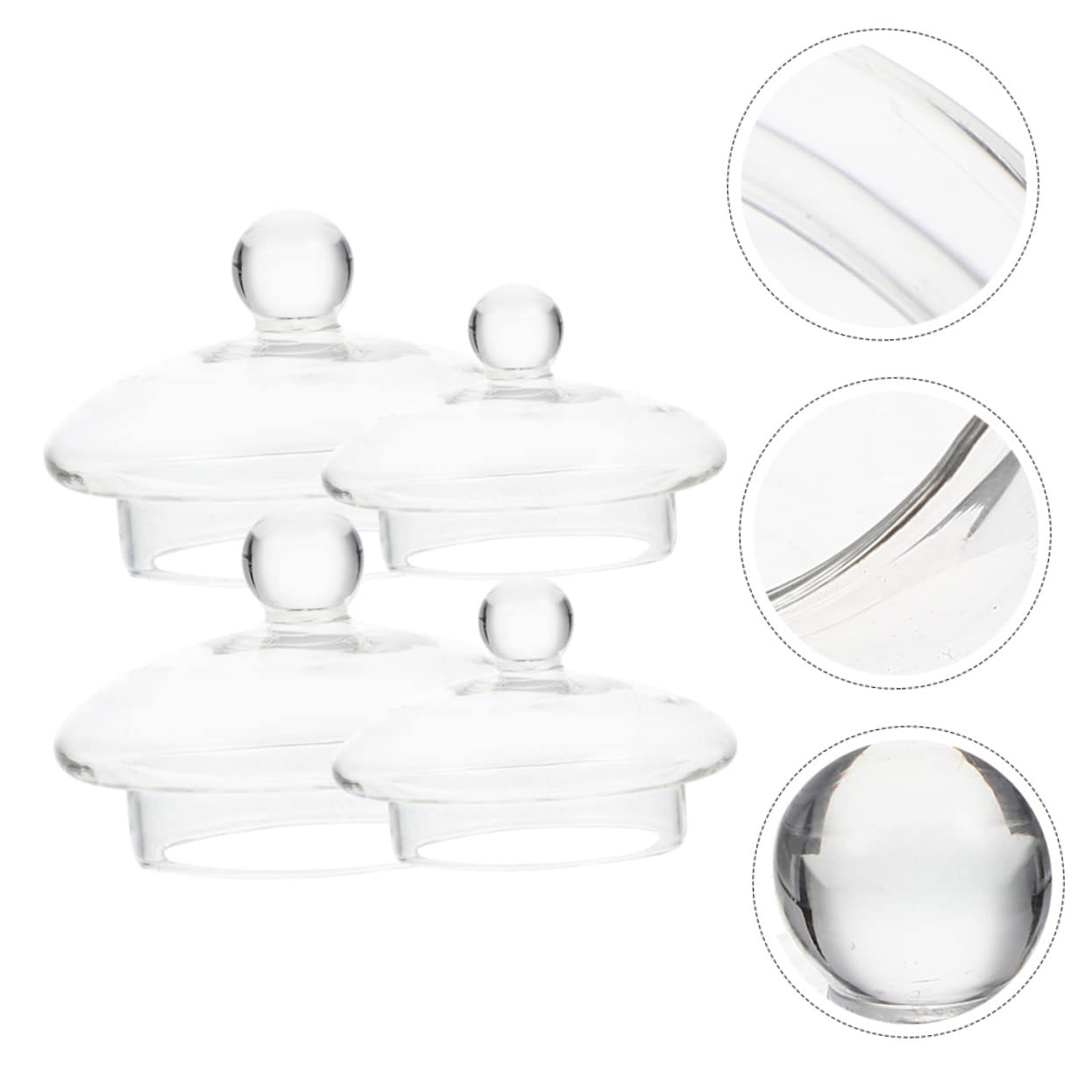 POPETPOP 4 Tapas de Infusores de Té de Vidrio para Tetera de 600ml y 1000ml, Prácticas Filtración Uniforme, Accesorio Adecuado Infusión de Té en Casa