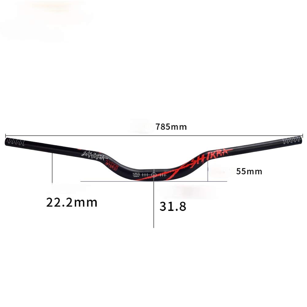 ZOOM Manubrio MTB Rise In Alluminio 20 Mm - Nero Opaco, Lunghezza 780 Mm Per Diametro 31.8 Mm