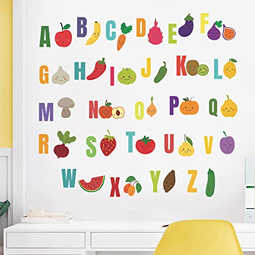 Maaghi Cartoon Animals - Dinosaur - Fruit with ABCD English Alphabets Kids Education Nursery Pre School Wall Sticker (Multicolor,Size - 90 Cm X 29 Cm) (ABC-Fruit) 2