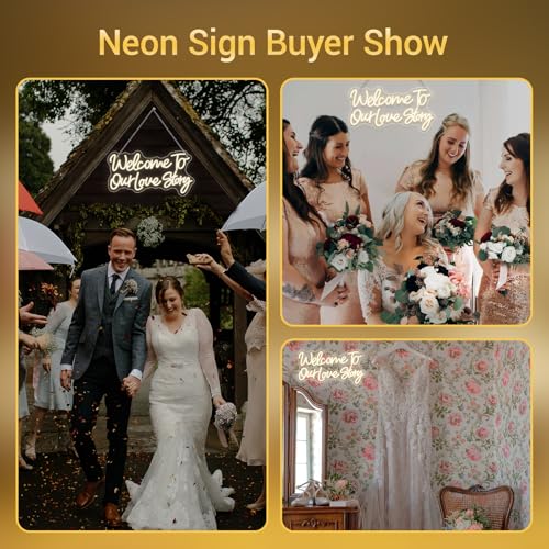 Image of Welcome to Our Love Story Neon Sign Wedding Warm White Led Lights