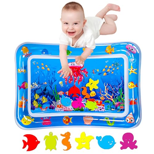 Image of ZHUYNXIR Infant Toys, Water mat Baby, Inflatable Play Mat Water Mat Baby Toys, Fun Early Development Activity Play Center for Newborn (27.5x20 in)