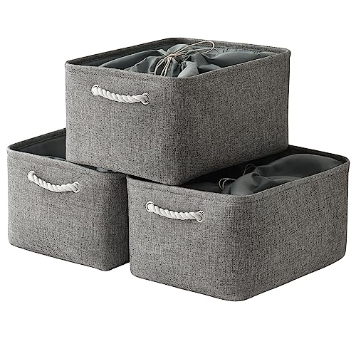 TheWarmHome Fabric Storage Bins Baskets for Organizing, Large Sturdy Storage Basket W/Handles...