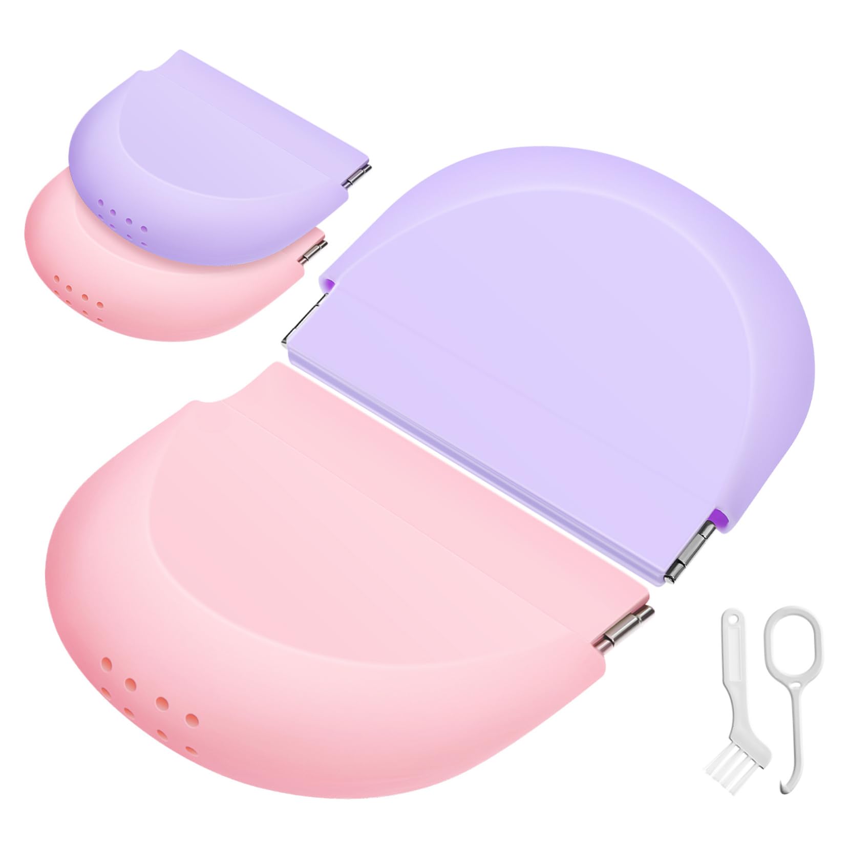 FOMIYES 4-piece Pink Storage Case Vent Holes Case for Travel Slim Container Box