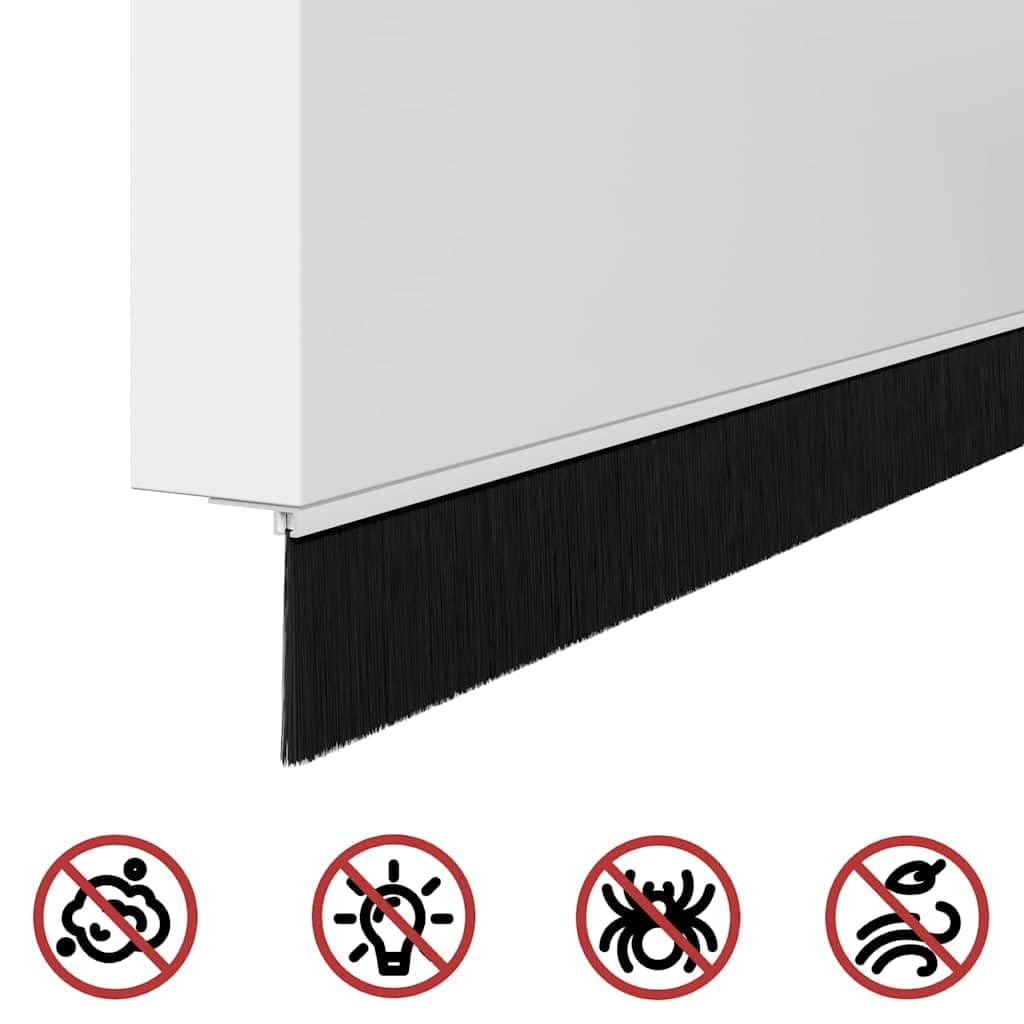 Samoprzylepne uszczelki szczotkowe do drzwi, 6 sztuk, białe, 100 cm, stop aluminium, do wnętrz, tłumiące dźwięk i ochrona przed przeciągami, kurzem, owadami, energooszczędne