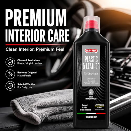 Image of MAFRA Car Plastic & Leather Interior Cleaner (1L) - Dashboard, Seat, Sofa, Vinyl & Rubber | High Performing, Restores Softness, Eliminates Bad Odors, Removes Tough Stains & Dirt