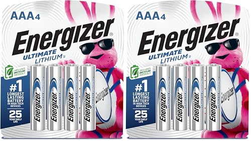 Image of Energizer AAA Batteries, Triple A Lithium, 4 Count (Pack of 2)