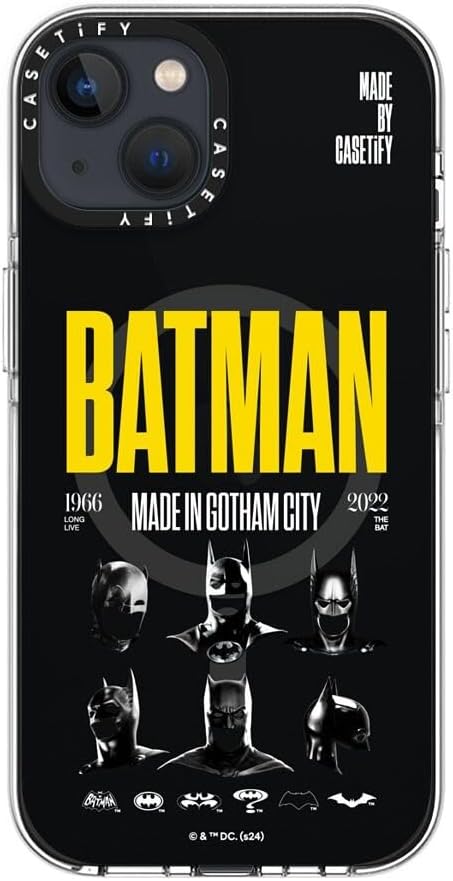 CASETiFY Clear iPhone 13 Case [Batman Co-lab/Not Yellowing / 6.6ft Drop Protection/Compatible with Magsafe] - Made in Gotham City - Clear