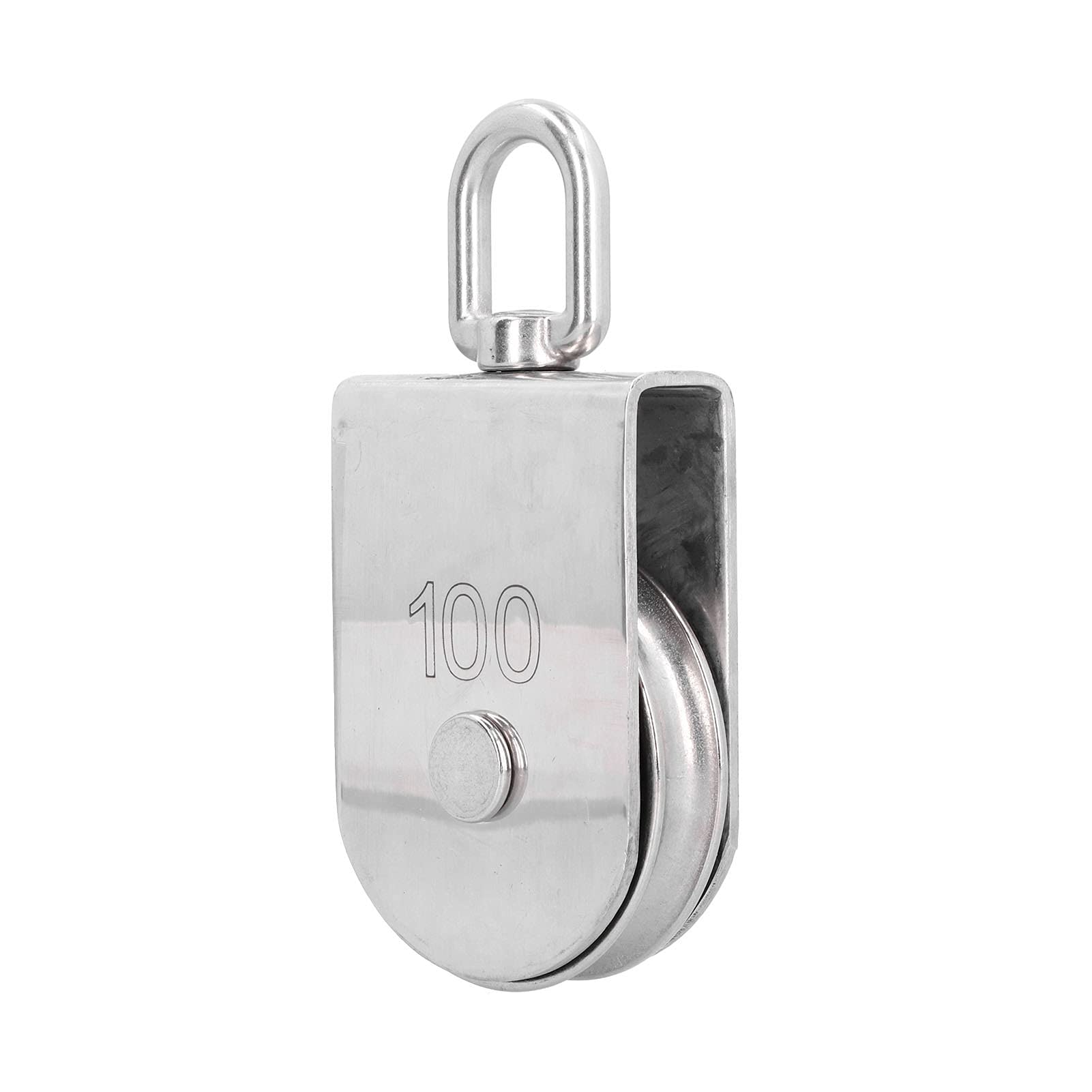 Marine-Riemenscheiben-Hebe-Einzelrolle 100 mm |316 Edelstahl 2205lb drehbar für Schiffe/Boote |Oxidationsbeständiger Flaschenzug für schweres Heben