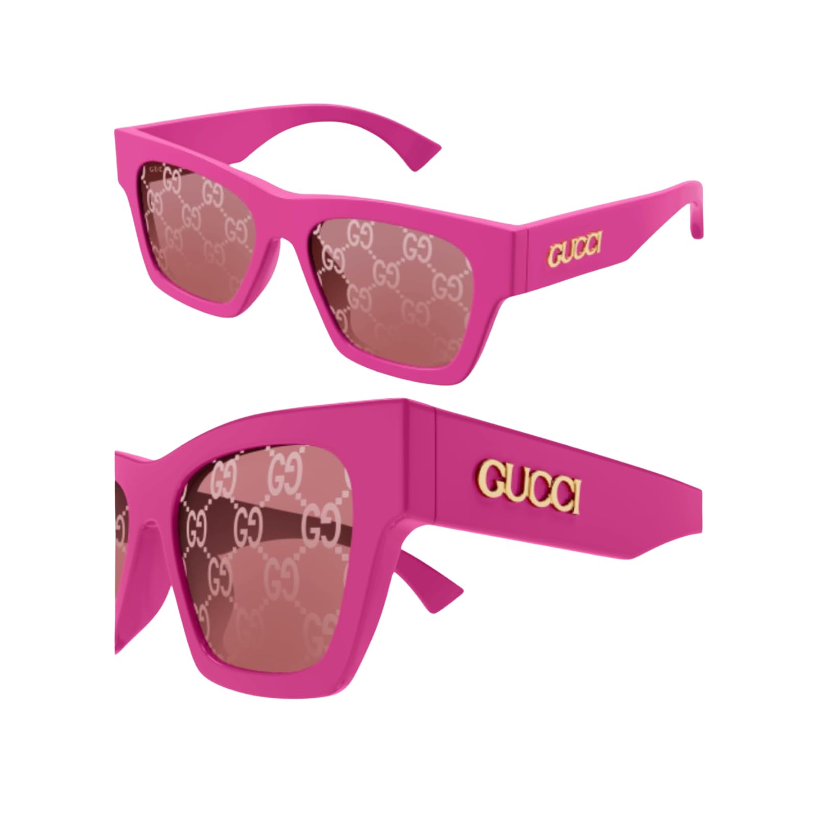 Gucci GG1835S Square Shape Lettering Logo Sunglasses with Luxury Eyewear Kit