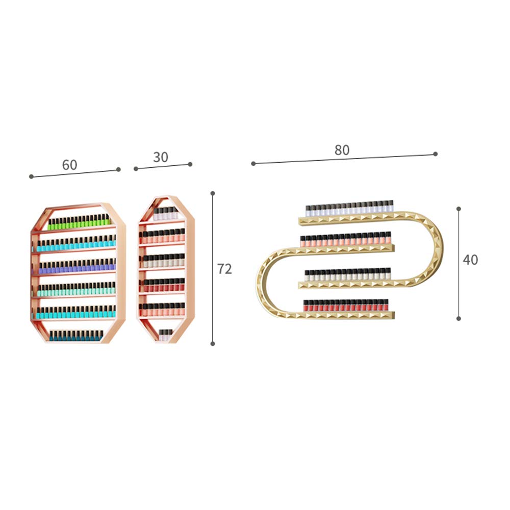 Estante De Metal Para Esmaltes De Uñas De Pared, Expositor De Esmaltes De Uñas Para Salón De Uñas, Expositor Para Botellas De Esmalte De Uñas, Para Aceites Esenciales, Perfumes Y Labiales, Blanco, E