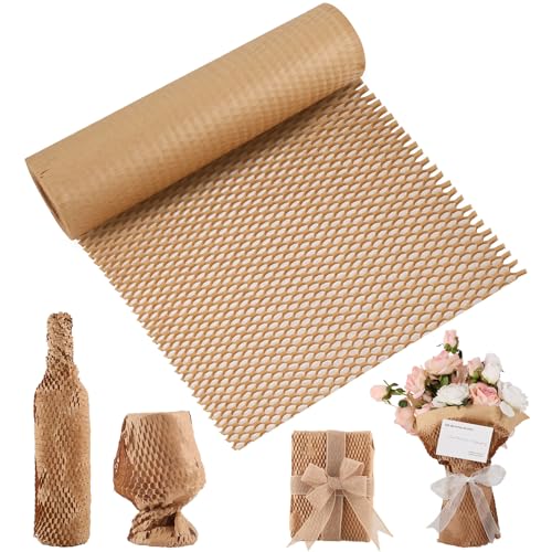 Rollo de papel de embalaje de panal de abeja de 30 m x 30 cm, alternativa al envoltorio de burbujas, papel de regalo reutilizable para envío, mudanza, roturas y regalo