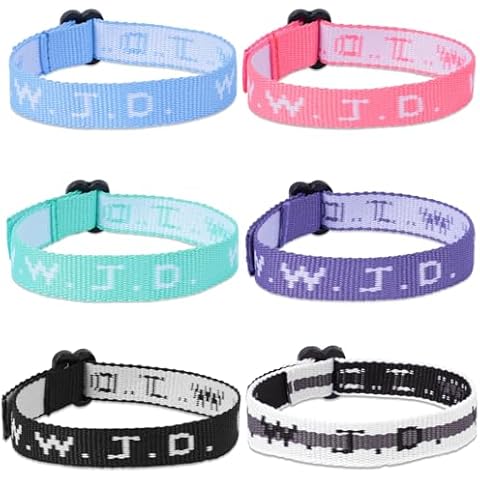MCPINKY 6PCS WWJD Bracelets, What Would Jesus Do Bracelets Religious Christian Bracelets 6 Colors Woven Wristbands for Women Men Kids Boys Girls Cover