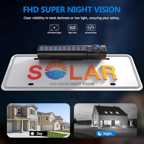 Image of Solar Wireless Backup Camera Auto On Off with 1080P 5 inch IPS Monitor