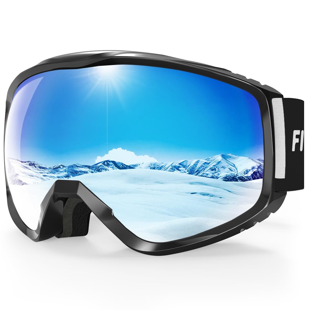 Findway Maschere da Sci, Occhiali Sci Donna Uomo, Maschera da Snowboard e Sci per Occhiali da Vista OTG,Anti-UV Protezione UV Anti-Nebbia Specchiato Sfericamente