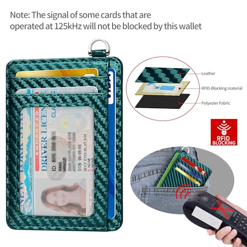 Image of Slim Minimalist Front Pocket Wallet, RFID Blocking Credit Card Holder Wallet with Detachable D-Shackle for Men Women