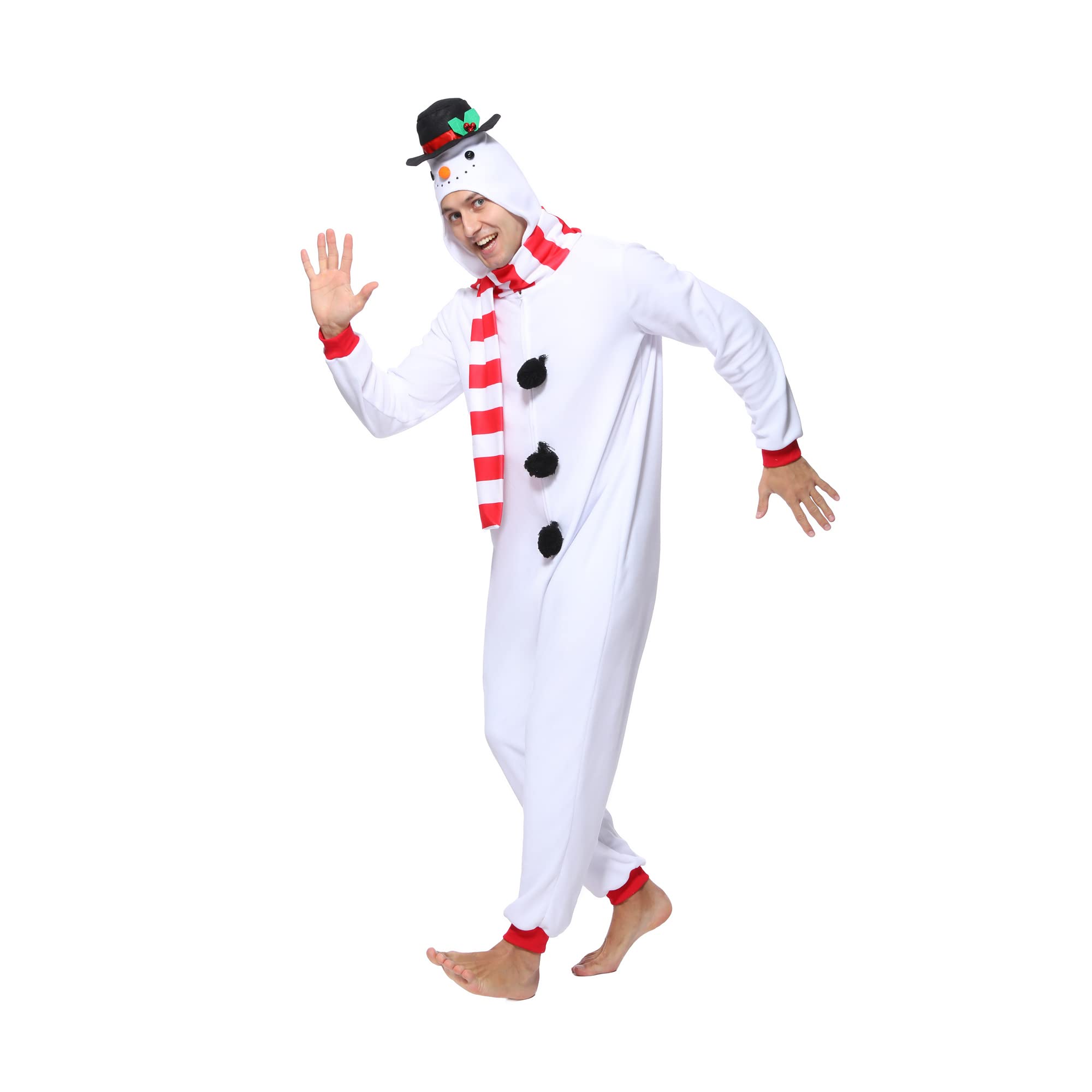 Wizland Pijama de Papá Noel para adultos, pijama de Navidad para hombre y mujer, disfraz de Papá Noel para adultos
