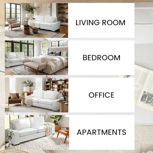 Hallybee 88.58 Inch Sofas For Living Room Linen White Couch With Extra Deep Seat And Thickened Cushion Comfy Modern Couches For Living Room Apartment Bedroom Office thumb #5