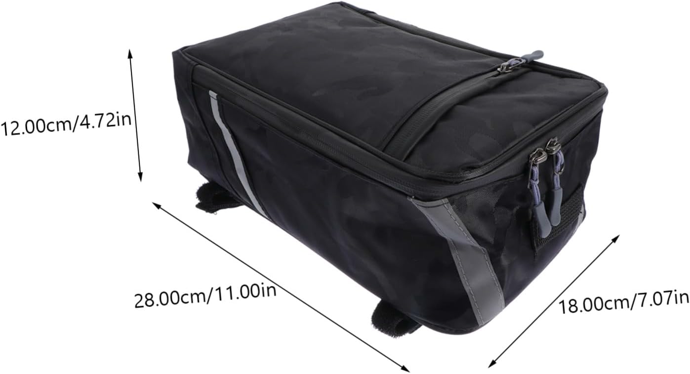 Large Capacity Bike Seat Pack with Reflective Design for Mountain and Road Bikes Polyester Riding Storage Pouch with Taillight Holder for Safe Night Cycling