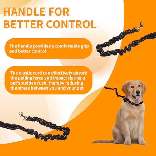 Laufleine für HundeJoggingleine Hunde mit Bauchgurt 2 Modelle Bauchgurt Hundeleine,Befreien Sie Ihre Hände,Vielseitig Ausnehmbar,Groß- und Mittelgroßer Hundetraktionslauf,Schwarz
