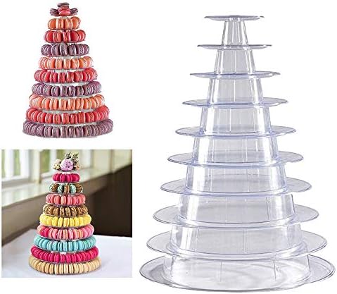 SHINA 1pcs 10 Tier 4" - 13" Dia Macaron Cake Tower Display Stand for French Macarons