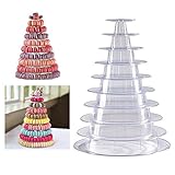 SHINA 1pcs 10 Tier 4' - 13' Dia Macaron Cake Tower Display Stand for French Macarons