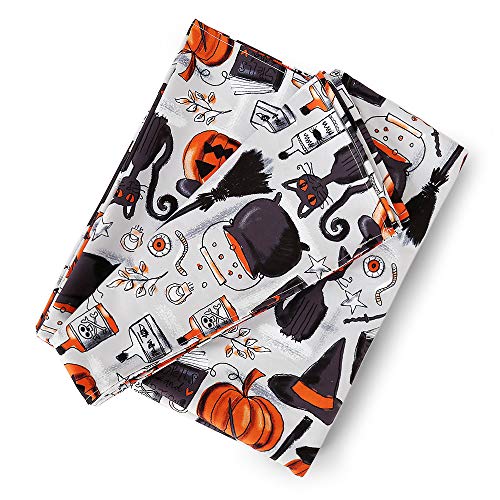 Halloween Decoration Tablecloth 57x84 Inches Waterproof Pumpkin Printed Tablecloth Black Cats Table Cover Halloween Party Supplies