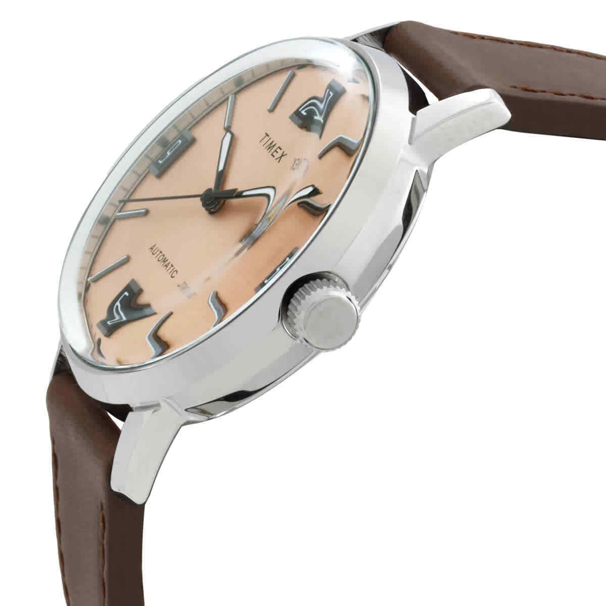 Timex Men's Analogue Automatic Watch with a Leather Strap Marlin Automatic