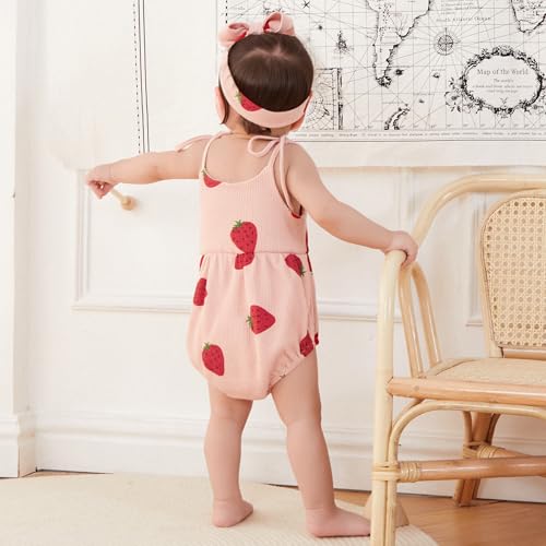 Engofs Newborn Baby Girl Summer Clothes Sleeveless Romper with Headband Boho Outfits4
